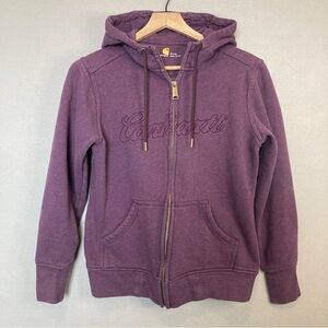CARHARTT WOMENS ZIP HOODIE, sz-SM, PURPLE HEAVY WEIGHT, LINED HOOD